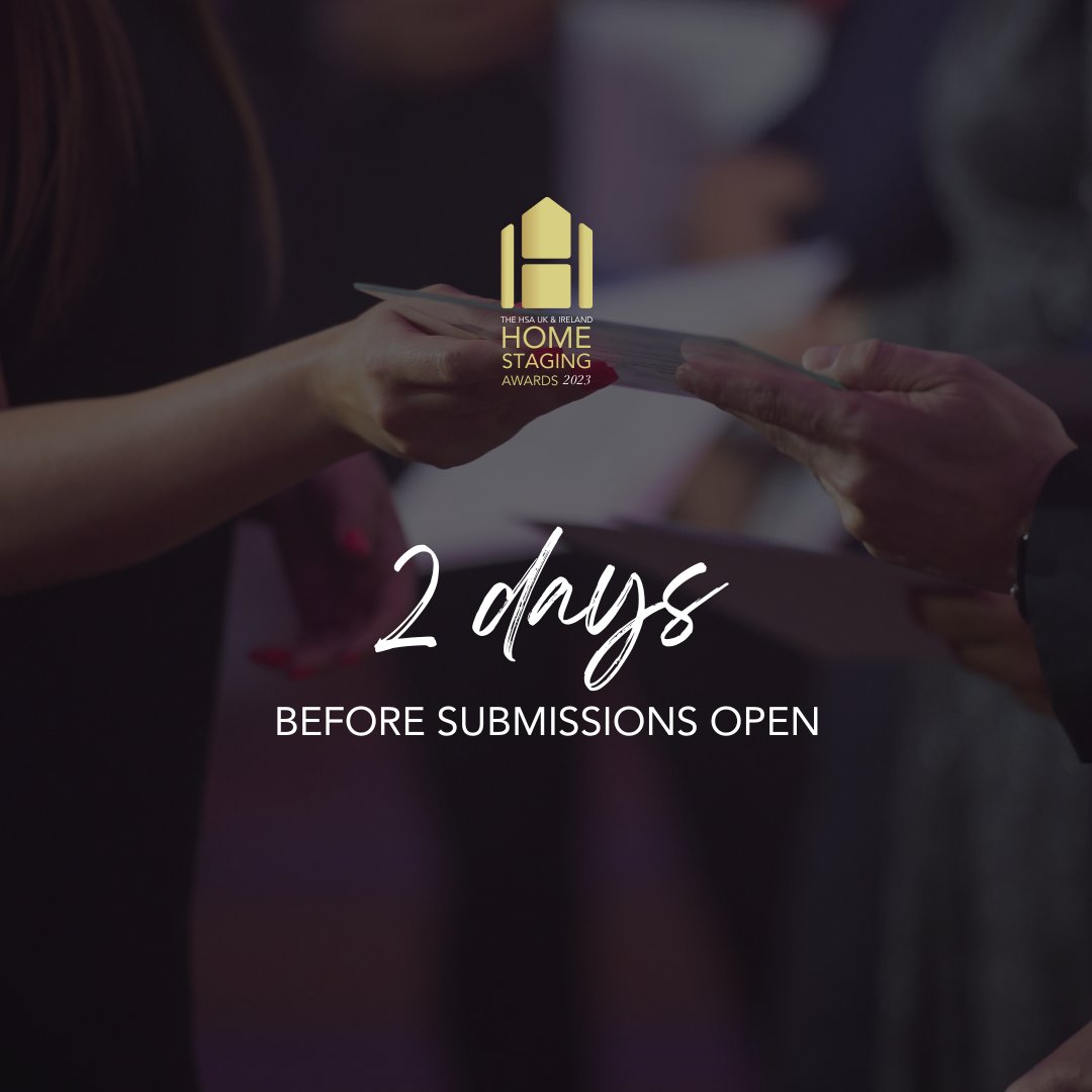 2 more days before we start accepting applications to the Home Staging Awards UK & IE 2023!

#homestagingawards #UKIE2023 #awardapplications #stagingcompetition #homestagingUK #homestagingIreland #designawards #interiordecorator #creativeprojects #homestagingindustry