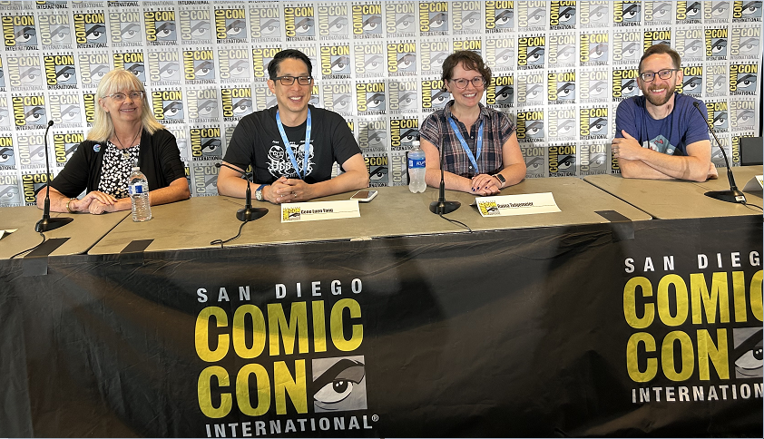 CBCBook's tweet image. The CBC Graphic Novel Committee returned to #SDCCEL this year to host seven panels @SDPublicLibrary! Our latest blog series will be going over each panel sharing insights from authors, teachers, librarians, &amp;amp; more. First up: Familiar Faces!  lnk.bio/s/CBCBook/a6bec