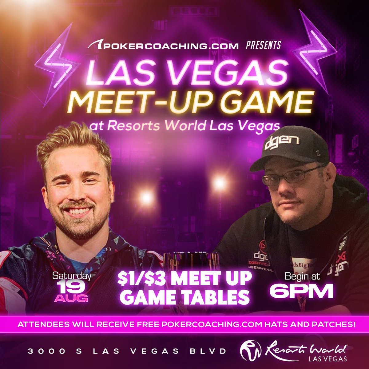 If any @PokerCoaching_ members want to put a dent in my bankroll, be at @PokerRoomRWLV this Saturday at 6 PM. Attendees will receive FREE PC gear and will have the chance to play with PokerCoaching coaches @AdamHendrix10 and @GodsBigToePoker
