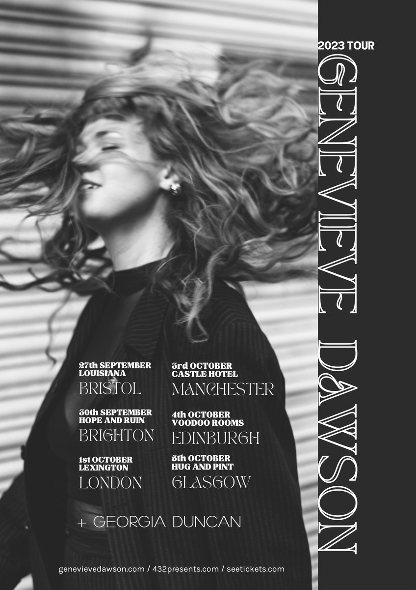 Genevieve Dawson (@gdawsonmusic) on Twitter photo Can't wait to bring this vibe out on the road to you this Autumn with the full band youtube.com/watch?v=KTvJcI…
<a href="/432presents/">432presents</a>
Tickets on sale here: seetickets.com/artist/genevie… Can't wait to bring this vibe out on the road to you this Autumn with the full band youtube.com/watch?v=KTvJcI…
<a href="/432presents/">432presents</a>
Tickets on sale here: seetickets.com/artist/genevie…