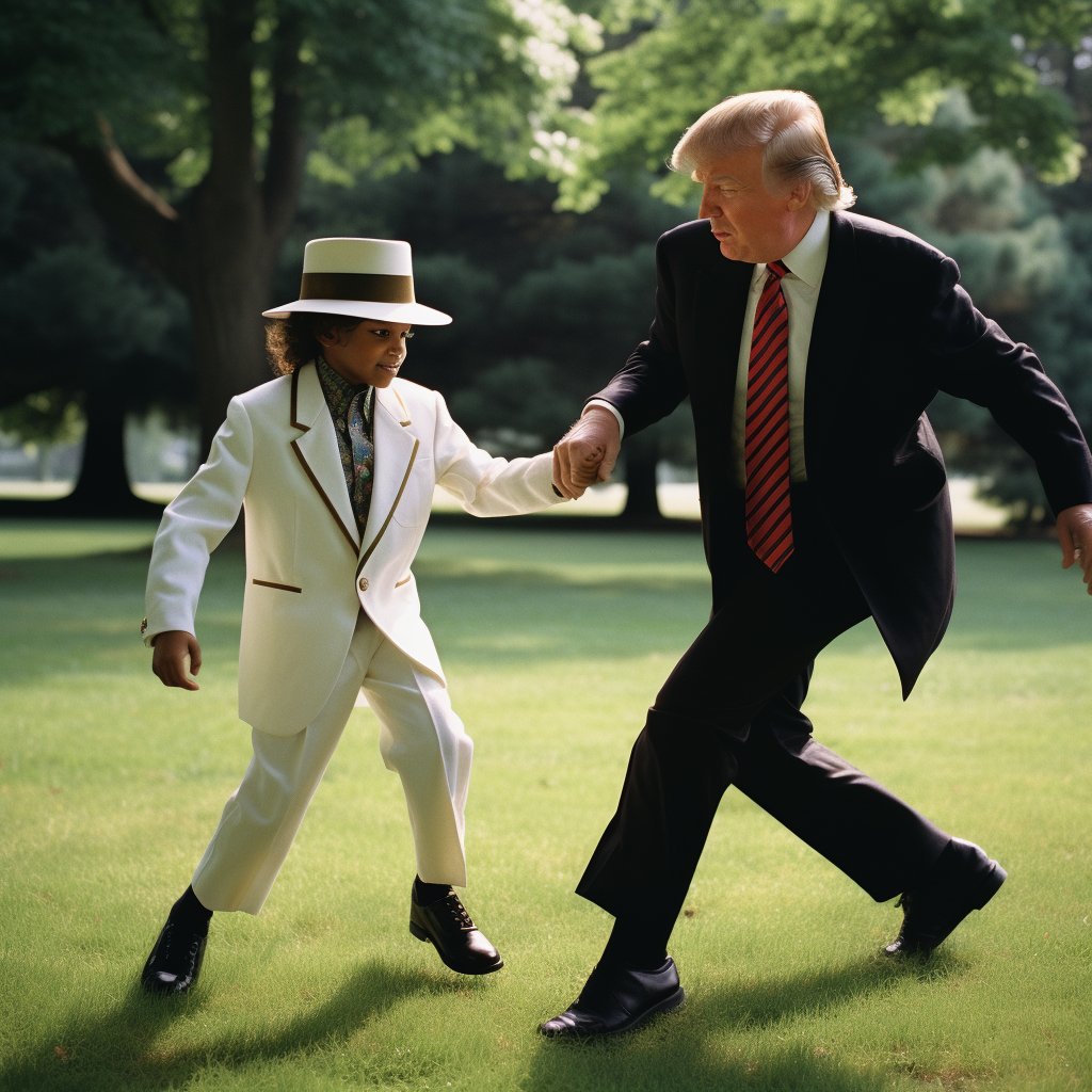 Donald Trump teaches a young Michael Jackson how to dance - 1964.