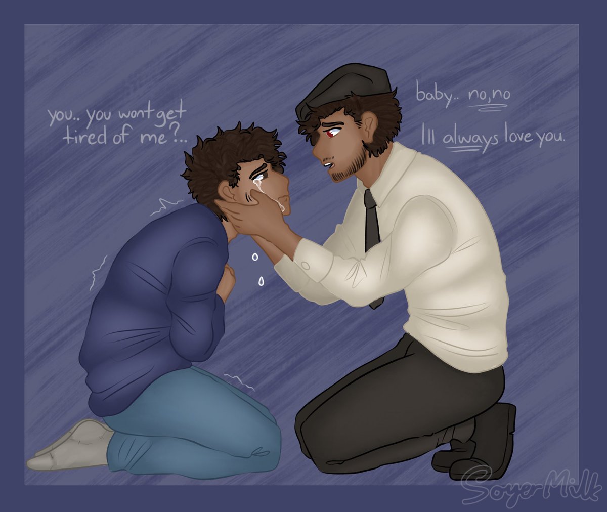 soyermi1k's tweet photo. Steven gets a little self conscious at times🤍🖤🤍 (Me) #JakeSteven #StevenJake #MoonKnight #moonknightfanart #StevenGrant #JakeLockley https://t.co/2AhdXi85Ea