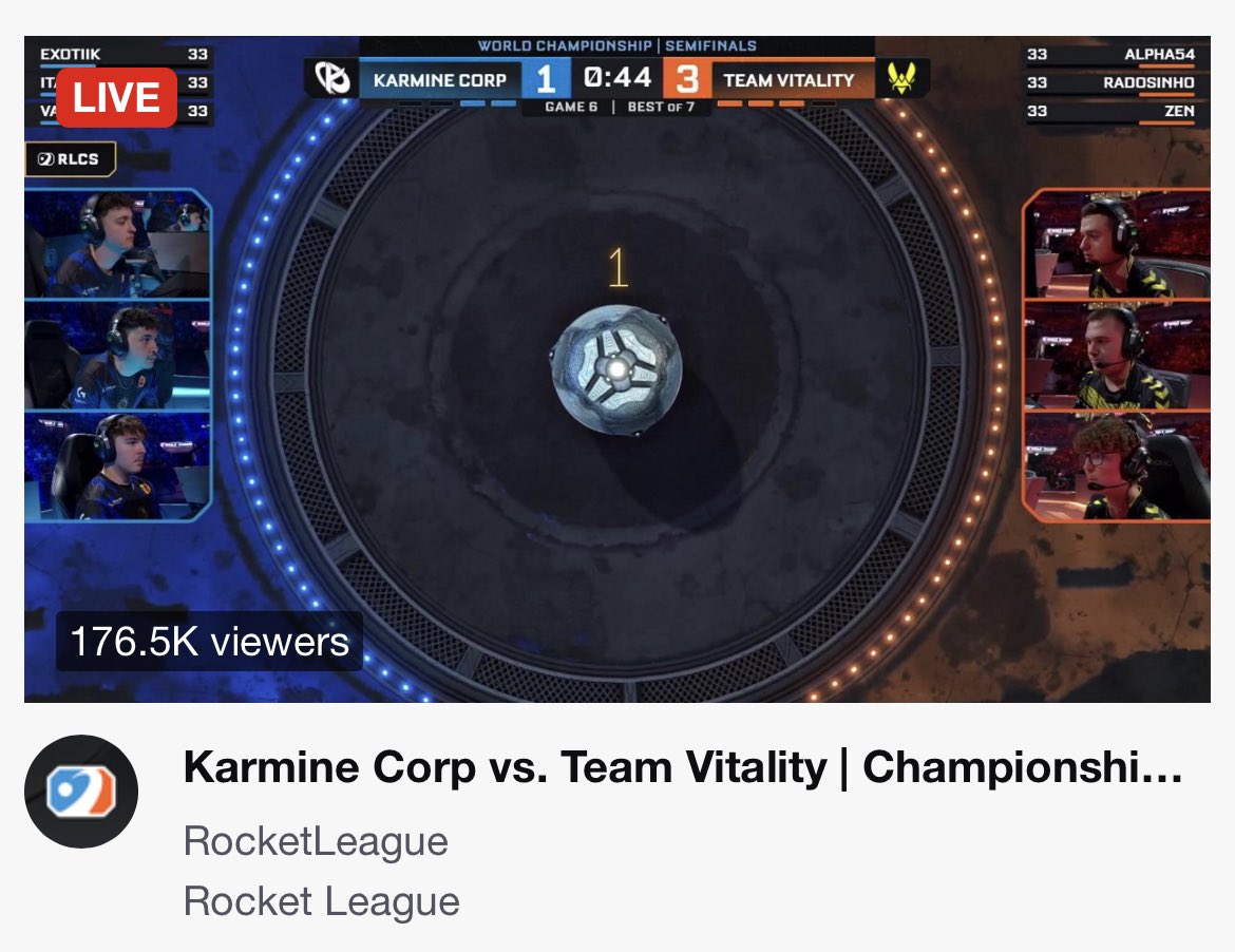JakeSucky's tweet photo. Rocket League is a tier 1 esport there’s no question about it https://t.co/U9ES8n4Sqw