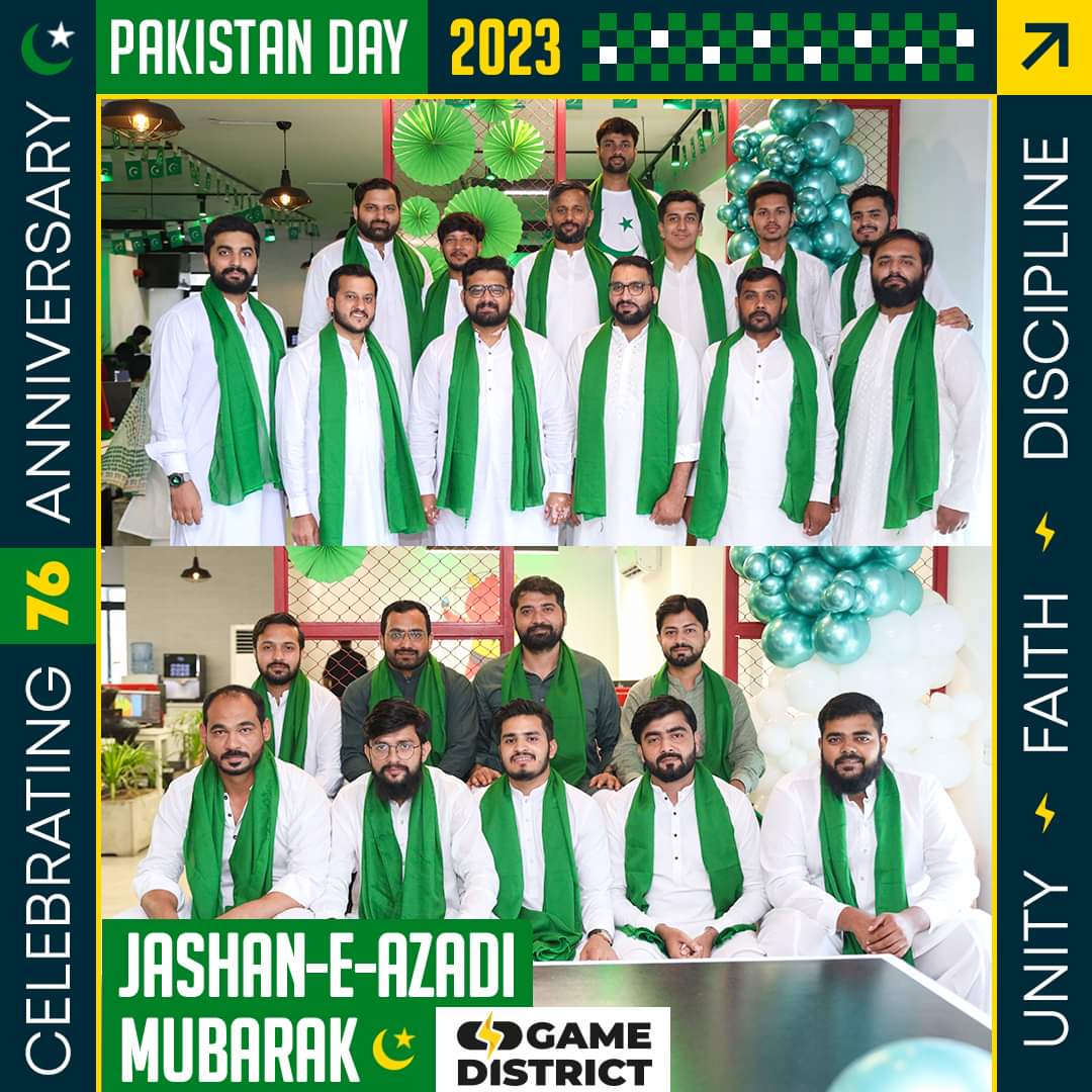 Celebrating the 76th Anniversary of Pakistan at Game District HQ!
Pakistan Zindabad 🇵🇰 

#GameDistrict #TeamGameDistrict #GameDistrictGlobal #IndependenceDay #Celebrations #OneNation #Pakistan #PakistanZindabad #76thAnniversary #14thAugust