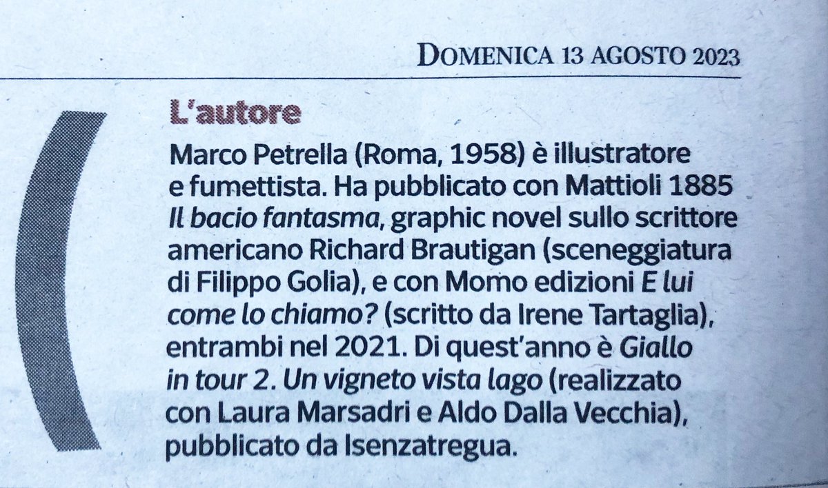 aldallavecchia's tweet photo. Il piacere e lo stupore di finire su @La_Lettura del @Corriere con Marco Rufus Petrella e di scoprirlo per caso alle 18 e 38 mentre leggo avidamente il supplemento come ogni domenica. @GialloGarda #Giallointour2 #Unvignetovistalago #Isenzatregua https://t.co/RtvCxyrblf