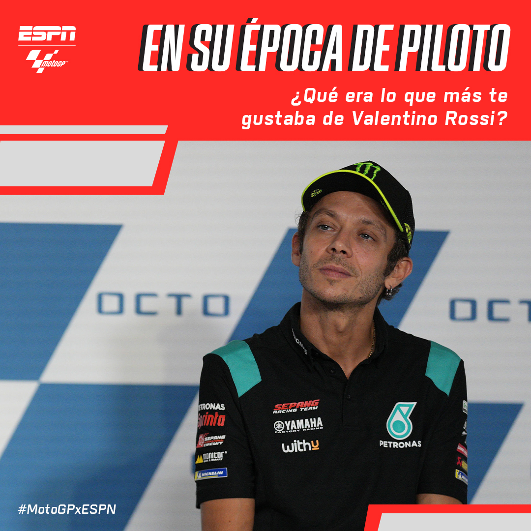MotoGP_ESPN's tweet photo. ¿Qué es lo que más te gusta de Valentino Rossi? 🧐⁉️ https://t.co/ITaDS5Cf4K