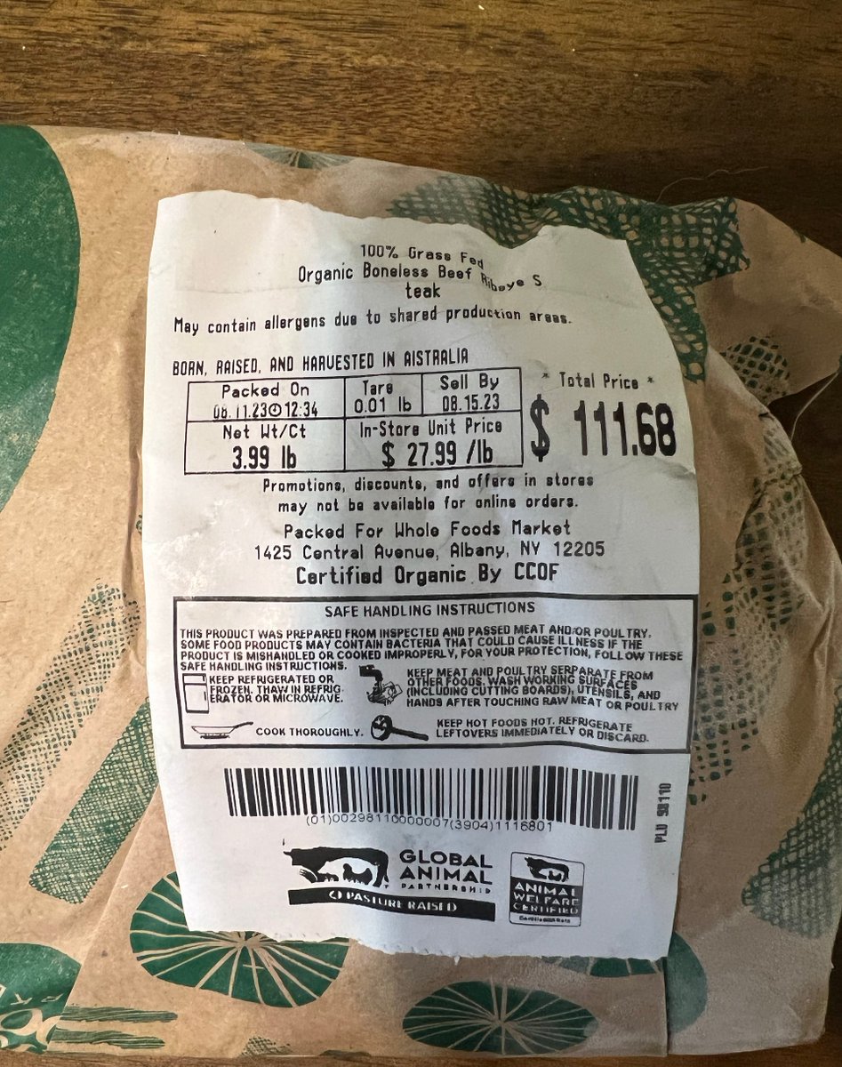 StevenMCairo's tweet photo. Pay $200 for one night out and no one flinches.

Spend $110 for 4 pounds of meat and everyone freaks out.

The lesser quality food is actually making you fatter.

Studies have shown that processed foods are easier to digest than unprocessed, whole foods. That means our bodies burn less energy (hint: calories) digesting them. It's estimated we burn half as many calories digesting processed foods compared to unprocessed foods. Meaning your body stores all the excess calories leading to weight gain.

"Saving money" buying cheap food is killing you.

Your body builds it's cells from the food you consume. You are literally what you eat.

And if you're worrying  about spending too much:

You’ll make far more money being healthy and making better decisions due to more clarity than the money you’ll save being cheap on food.

You’ll also likely have a longer lifespan and work lifespan which will allow you to compound your money compared to those who eat poorly and have to stop working due to health issues.

Don't be afraid of spending money on quality.