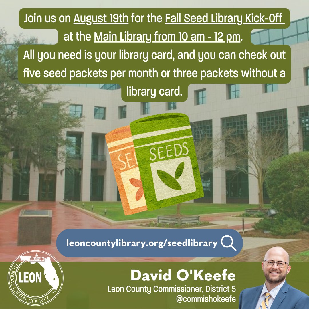 commishokeefe's tweet photo. 🪴Come to the Fall Seed Library Kick-off on August 19th at the Main Library from 10 am - 12 pm. 🔗link below / link in bio
#seedlibrary #seeds #gardening #seed #farmer #growyourown #community #garden #seedlibraries #library https://t.co/HwoP6Qsl45