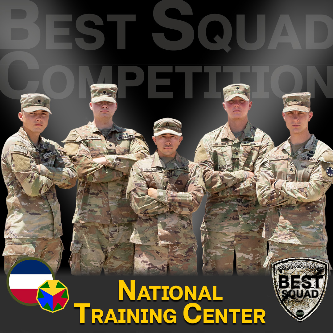 USArmyWHC's tweet image. 🏆 U.S. Army Forces Command Best Squad Competition 2023 🏆 

Representing @OPSGRP_NTC:
🔹 Staff Sgt. Robert Navarro
🔹 Sgt. Bradley Capps
🔹 Spc. Luciano Herrick
🔹 Spc. Bradley Fournier
🔹 Spc. Adrian Ehmann

#BeAllYouCanBe #BestSquad23 #IAMFORSCOM #Soldiers @NTC_UPDATE @USArmy
