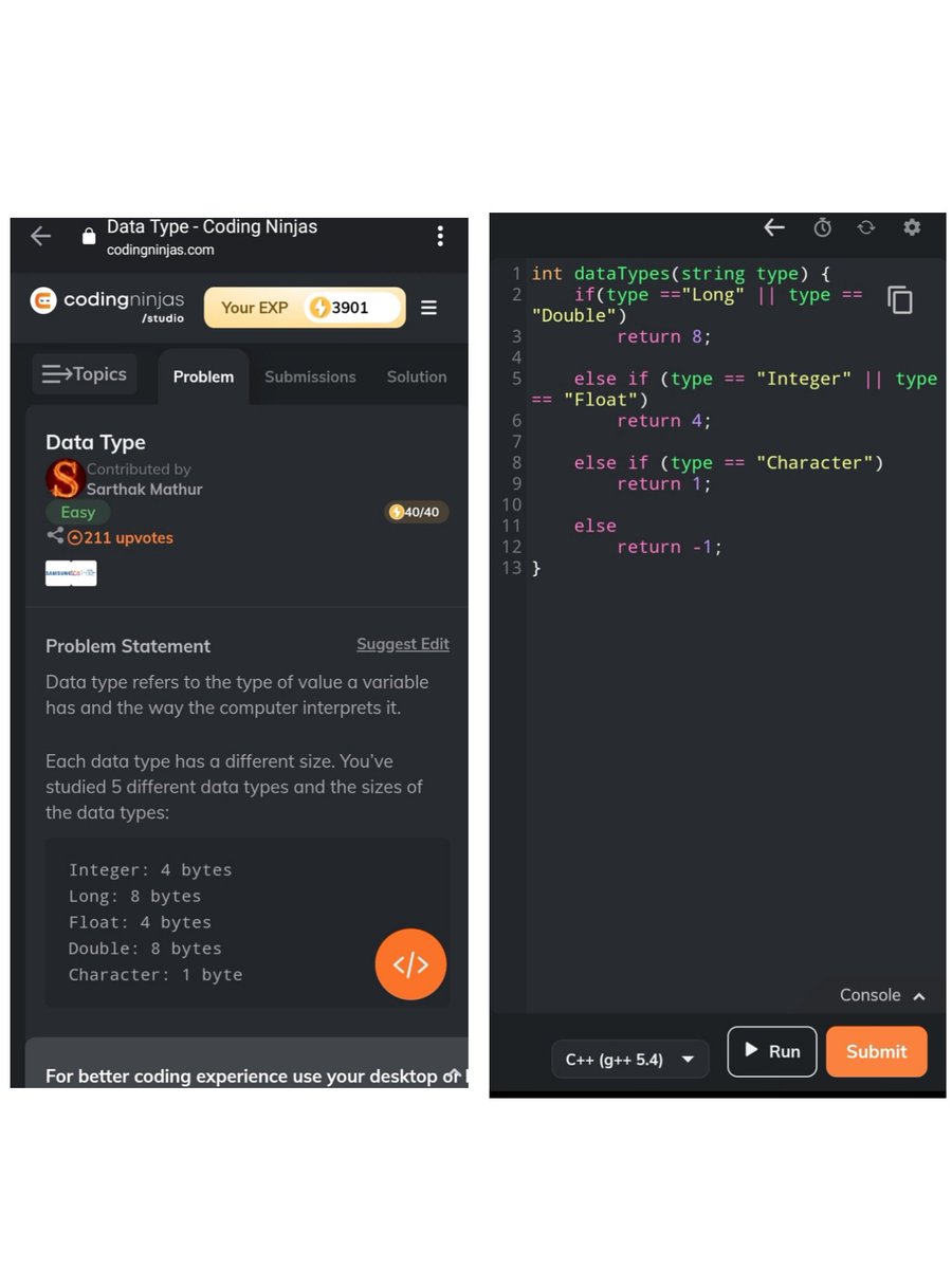 MohitSh7799's tweet image. Day 1 of coding ninja's slayground
@CodingNinjasOff
#CodingNinjasStudio
#slayground
#codingchallange