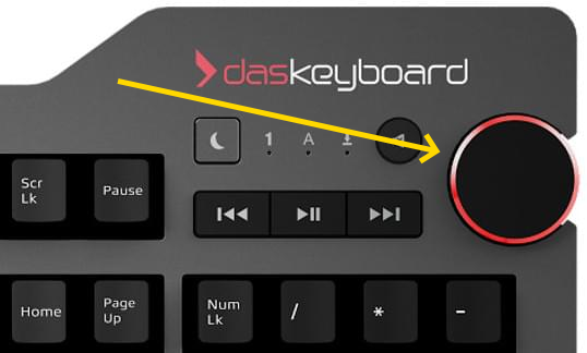 i thought this volume knob is a gimmick, but when i got none, i miss it, every day. daskeyboard 4 is membrane, so cannot recommend, but they know what they are doing.