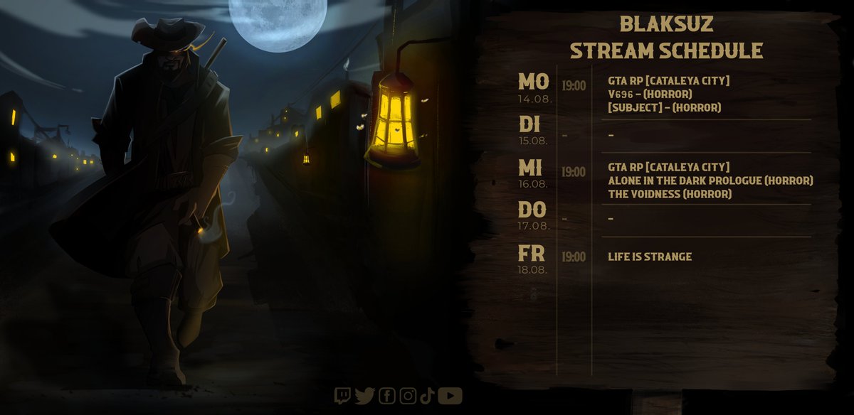 Blaksuzz's tweet photo. Servus Bras. Eine weitere Woche sind wir für euch da. Dieses mal gibt es neben RP und Horror auch etwas Variety. Schaltet ein und seid dabei!
https://t.co/Bdw9Huuytz

#Blaksuz #streamer #streaming #stream #twitch #twitchstreamer #TwitchDE #StreamDE #twitchtv #horror #HorrorGames https://t.co/qBa70NhlwY