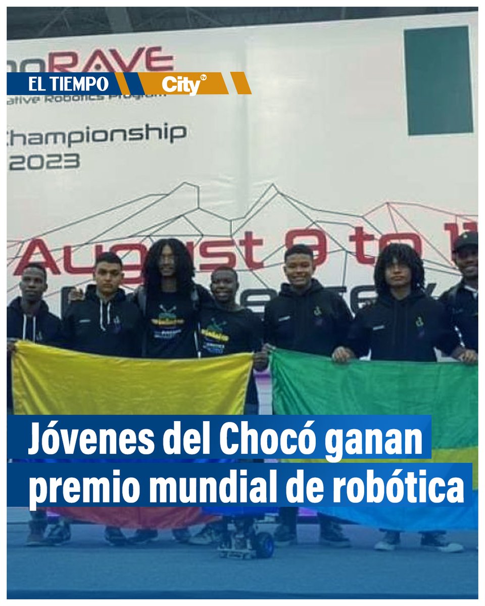 ELTIEMPO's tweet photo. ¡Histórico! 🏆🌍 Jóvenes del Chocó arrasan con premio internacional de robótica en México. 🤖🇨🇴 ► https://t.co/IW4IiM6GK9  
 ¡Un logro inspirador que llena de orgullo a todos! 🎉👏 https://t.co/9LwAXD0igv