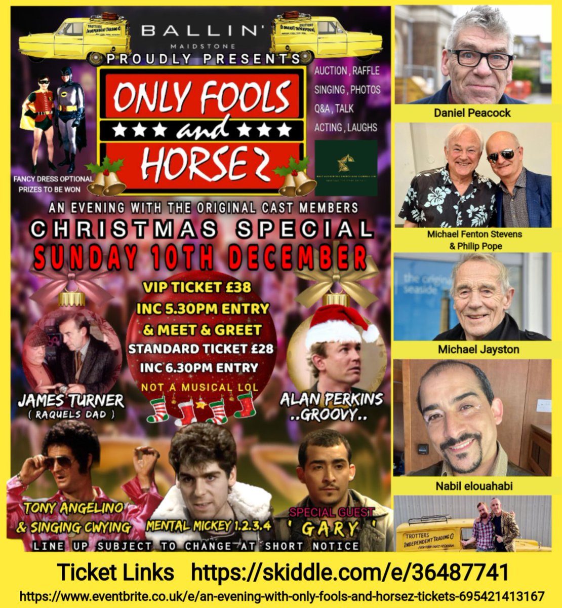 🔥🔥🔥 New Only Fools & Horses Evening-with show hits Maidstone at @BallinMaidstone Sun 10th December,Christmas special,Tickets available at ⬇️ skiddle.com/e/36487741 or eventbrite.co.uk/e/an-evening-w… @philpopemusic @fentonstevens @Actornabil #Onlyfools #comedy #Maidstone Lovely Jubbly