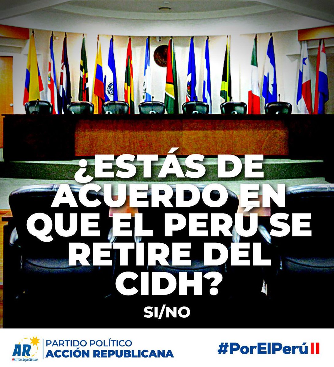 RepublicanaPeru's tweet photo. 🚫🚫🚫 | ¿Está de acuerdo en que el Perú se retire definitivamente de la #CIDH? https://t.co/nXUvY1Y2IV