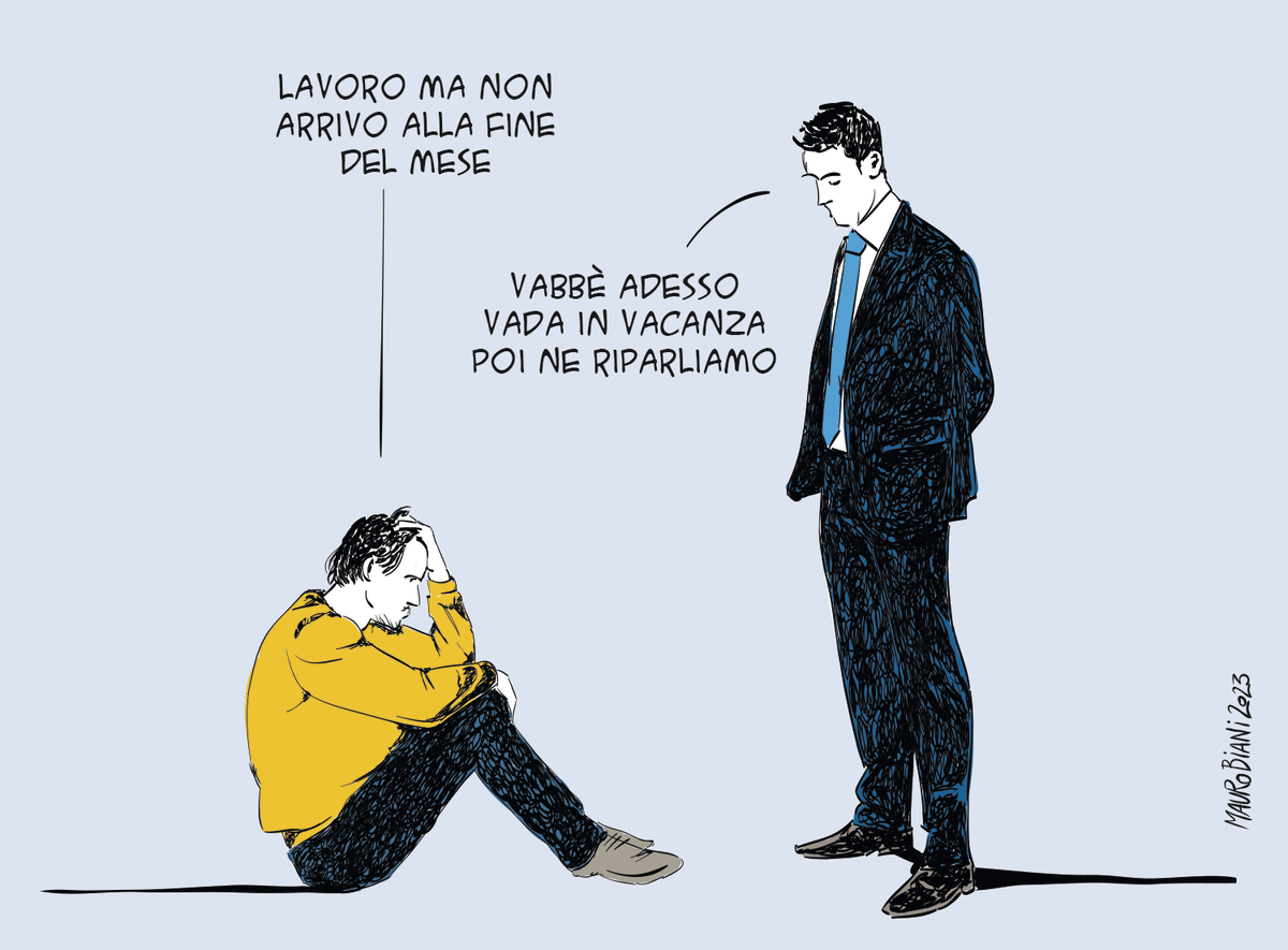 maurobiani's tweet photo. #salariominimo 
Vada in vacanza.
Oggi su @repubblica https://t.co/eWclEd3oFn