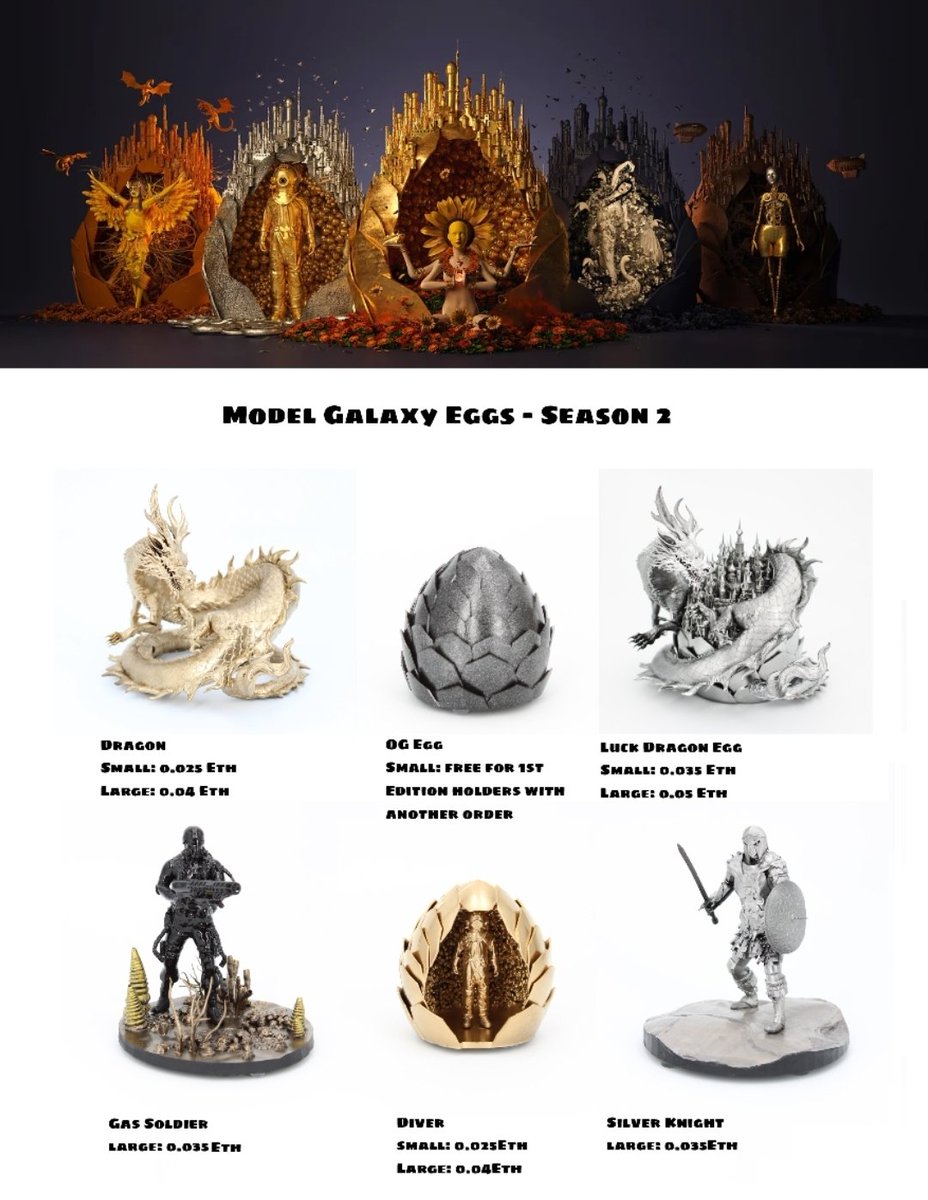 GalaxyEggsHODL (@nft4eva) on Twitter photo Season 2 of 3D Printed <a href="/galaxy_eggs/">Galaxy Eggs</a> by <a href="/The3DNFTer/">The3DNFTer ▚▘▚▘▚▘</a> just dropped 🥳💪👑
Just placed my order and because I hold a First Edition 3D Egg, I get a Free 3D OG Egg 🤩😏😉 Season 2 of 3D Printed <a href="/galaxy_eggs/">Galaxy Eggs</a> by <a href="/The3DNFTer/">The3DNFTer ▚▘▚▘▚▘</a> just dropped 🥳💪👑
Just placed my order and because I hold a First Edition 3D Egg, I get a Free 3D OG Egg 🤩😏😉