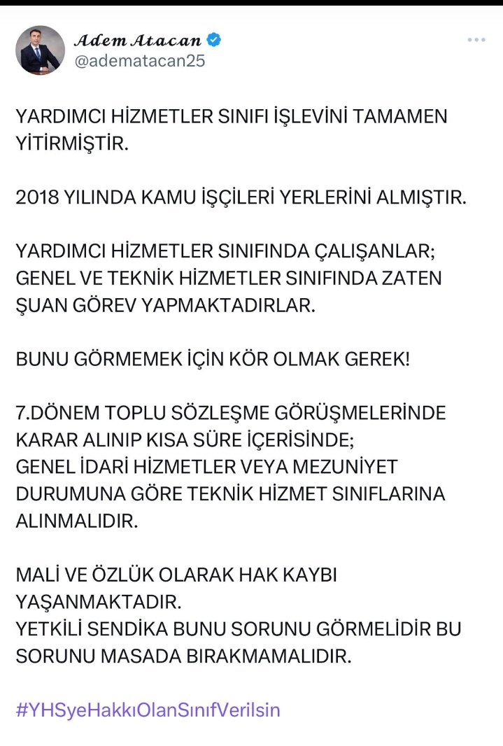 #YHSyeHakkıOlanSınıfVerilsin