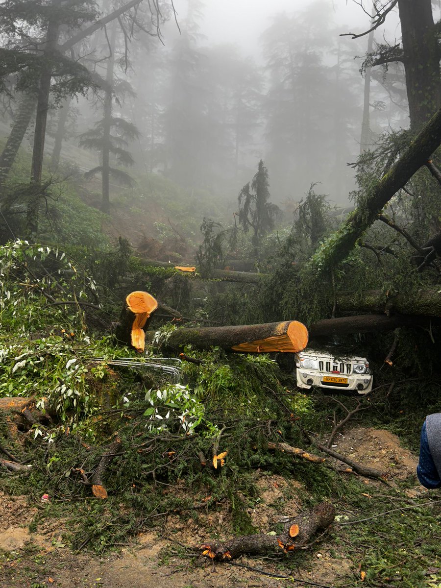 NarvirRathour's tweet photo. #Worsthit’ Himachal experience very heavy #Rainfall,
Some part of Himachal hit by #heavyrain again. 3rd consecutive night of downpour. Stay indoors, #STAYCsecure, and let's hope for relief soon. #monsoon #HimachalPradesh https://t.co/kWyzUliwpQ