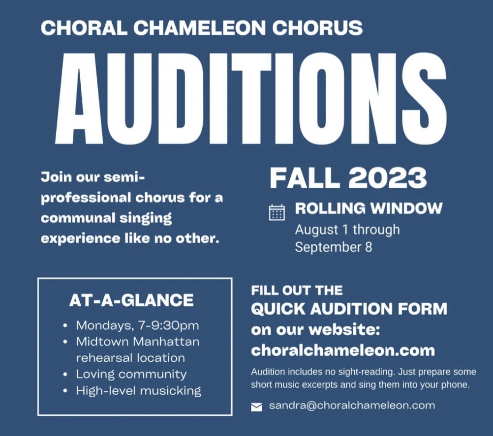 Audition info here:

choralchameleon.com/chorus
