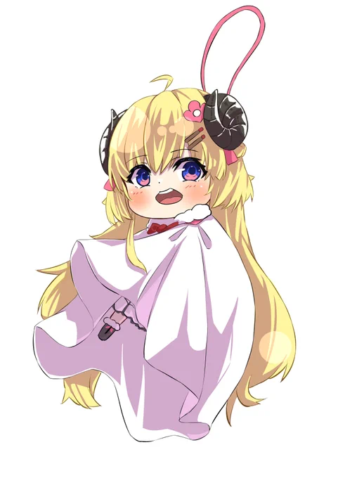 ハバナイ(ハバーナイスデイ)が毎回雨らしいので、晴れるように『てるてるわためぇ』をどうぞ。#つのまきあーと #角巻わため 