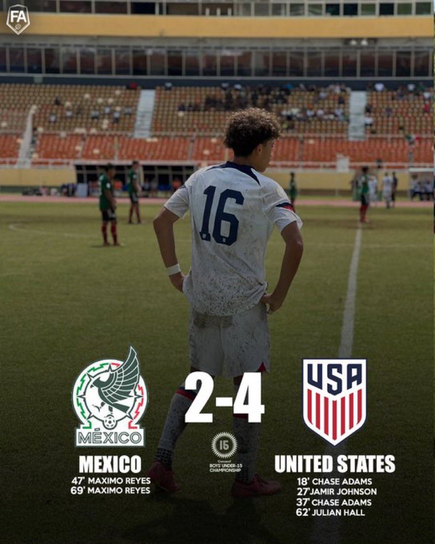 redhwkboysoccer's tweet photo. Congratulations to Chase Adams and the U15 National Team on winning the Concacaf Championship. Starting and scoring a pair goals- Redhawk proud! https://t.co/cHNxvko55E