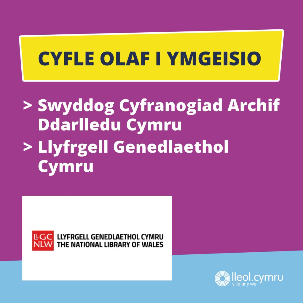 lleoldotcymru's tweet photo. **CYFLE OLAF I YMGEISIO**

>> Swyddog Cyfranogiad Archif Ddarlledu Cymru
>> Llyfrgell Genedlaethol Cymru

Manylion yma >> https://t.co/V1jGKpObxT https://t.co/dBu8iupubt