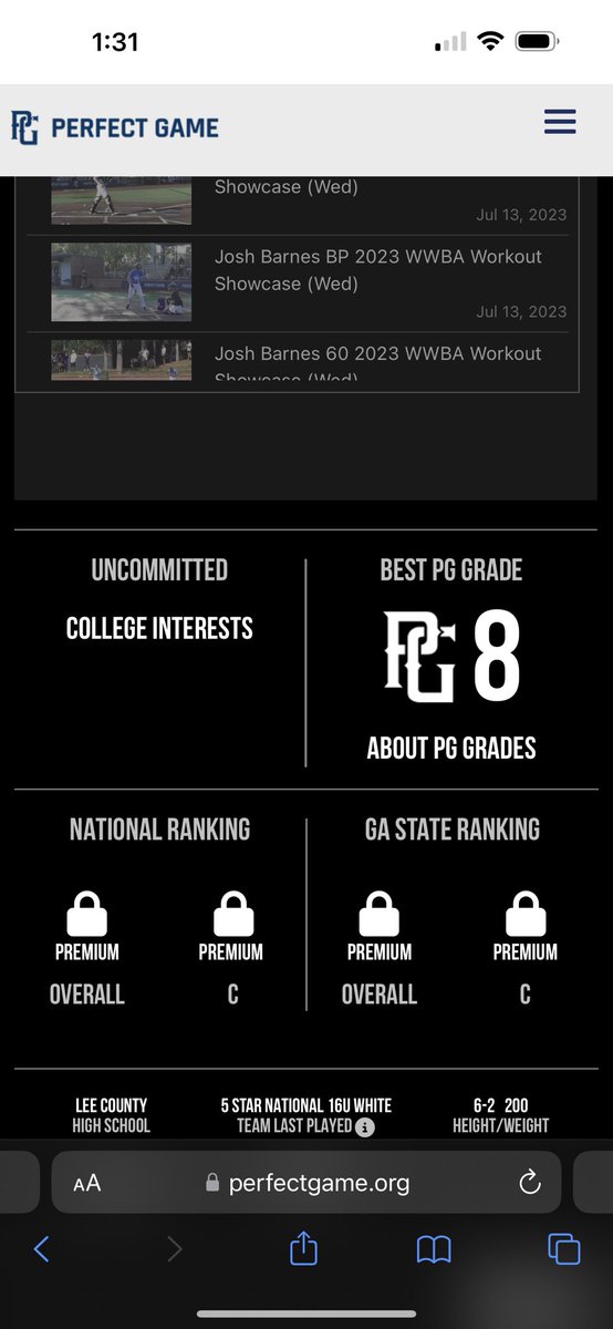 Josh43212770's tweet photo. 7/5 WWBA showcase numbers, grade, and article. https://t.co/OPjpb2h57H
