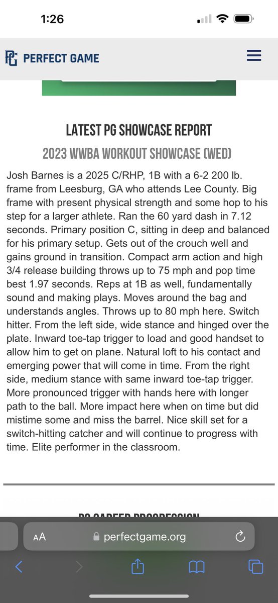 Josh43212770's tweet photo. 7/5 WWBA showcase numbers, grade, and article. https://t.co/OPjpb2h57H