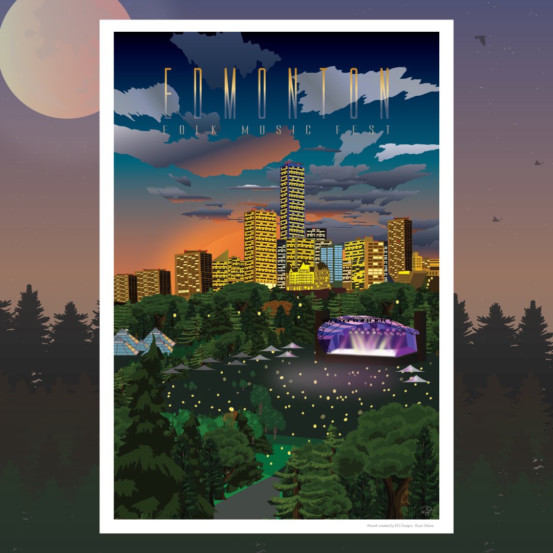 I designed this for commemorate <a href="/edmfolkfest/">Edmonton Folk Fest</a>. What do you all think? I did have another illustration before but I wanted to give it a refresh. I think it turned out great! #yeg #yegarts