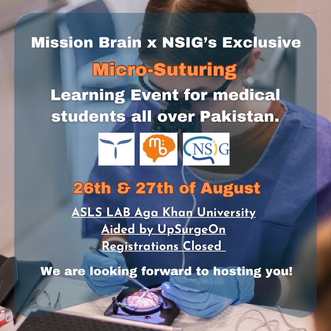 BrainPakistan's tweet photo. Looking forward to seeing you all at the event!

@upsurgeon @MissionBrainHU @DoctorQMd 

#medicalresearch #missionbrain #missionbrainpakistan #neuroscience #USMLE #PLAB #youngdoctors #AMC #medschool #healthcare #med #surgeon #medical #mayoclinic https://t.co/bTLILh6NU0
