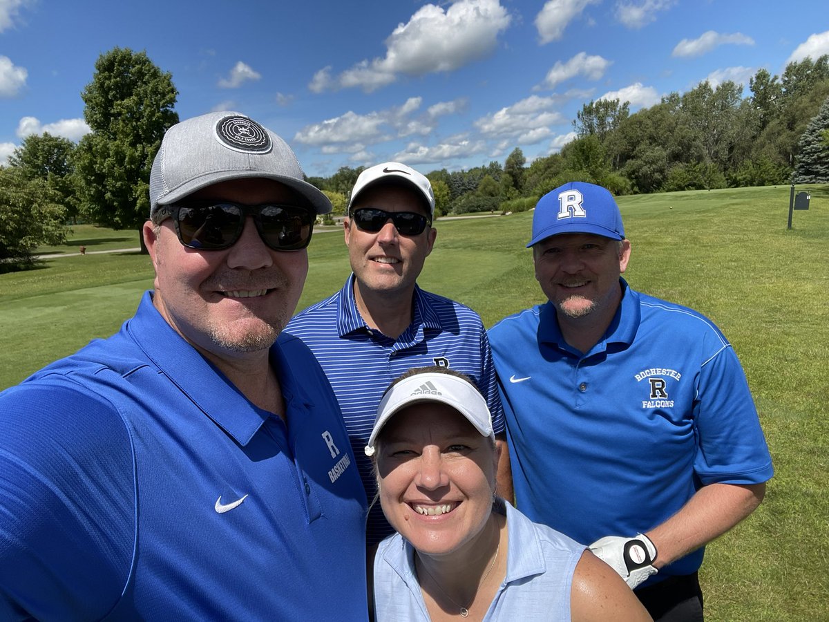 2nd annual Athletic Booster Club golf outing #charactertraditionachievement #falconfamily @rhsfalcongbb  @ROCH_Athletics