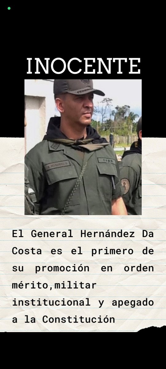 loresblog's tweet photo. 5 años de la detención de mi amado y honorable padre, el general Héctor Hernández Da Costa. Tiene una medida de liberación inmediata de la ONU, que aún no ha sido acatada (sigue) https://t.co/84R6uC5By9