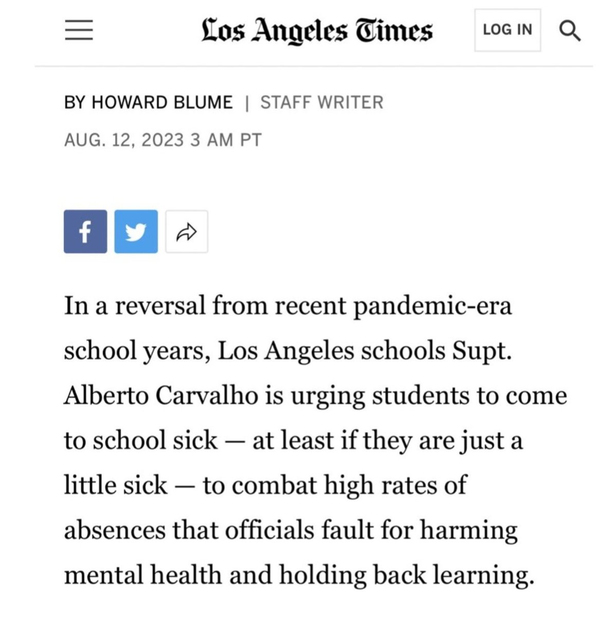 tylerblack32's tweet photo. Child psychiatrist pro-tip, free of charge to LA Superintendent Alberto Carvalho:

Bringing symptomatic viruses to school and not getting the rest needed to recover from viral illness is NOT good for children's mental health or learning.

Doctor's advice: rest and recover https://t.co/Jlgimc7zI4