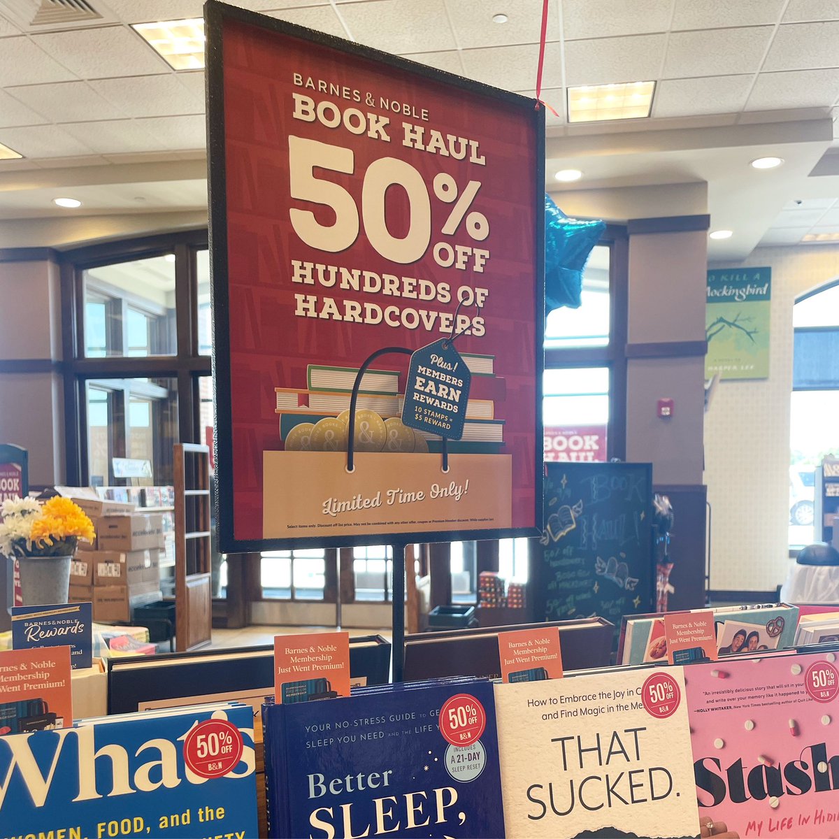 BNColumbusGA's tweet photo. BOOK HAUL IS HERE!! 
.
Drop by and look for the red tag in the top corner of our hardcovers, because we have select hardcovers 50% off!! Drop by and take advantage of this amazing deal, and pick up some hardcovers you’ve been waiting to get! 

#sale #bookhaul https://t.co/8cYdjrcqCm