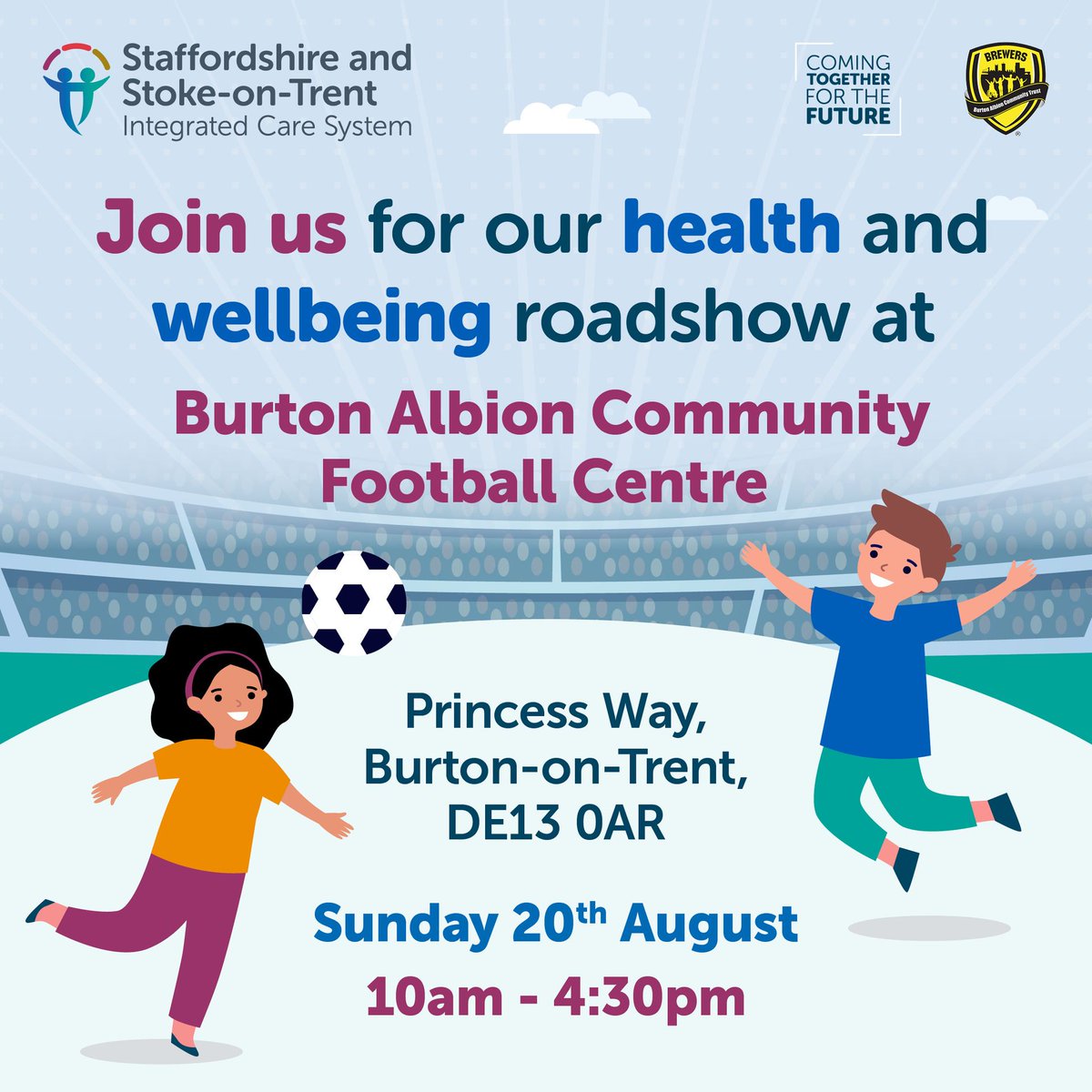 Do you, or someone you care for, have a Learning Disability or Autism? Come along to our Health and Wellbeing Roadshow! Get involved with our Health Scavenger Hunt for a chance to win prizes, and join in with a range of fun, keep fit activities, that you can sign up to.