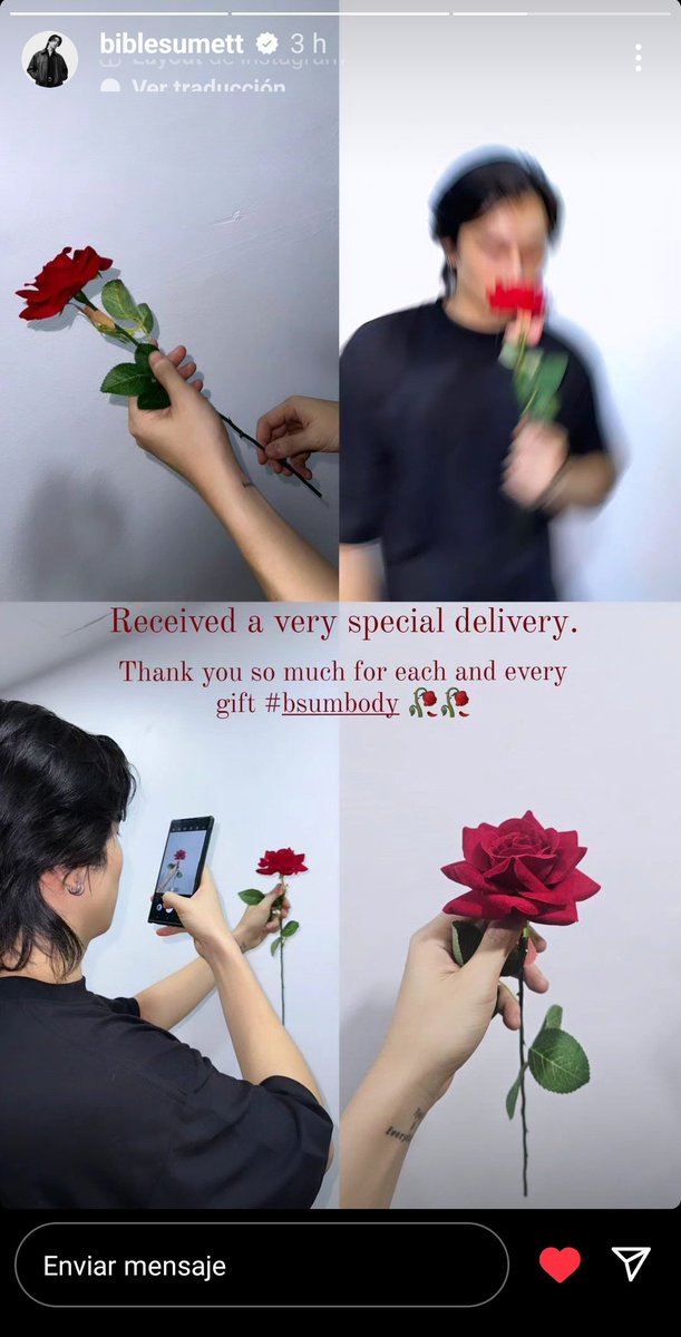 Bible_sv's tweet photo. [IG STORY UPDATE 📸] biblesumett

"Recibí una entrega muy especial.
Muchas gracias por todos y cada uno de los regalos bsumbody"

#BibleWichapas #bsumone #bsumbody @biblesumett 🖤 https://t.co/pazORHmJWm