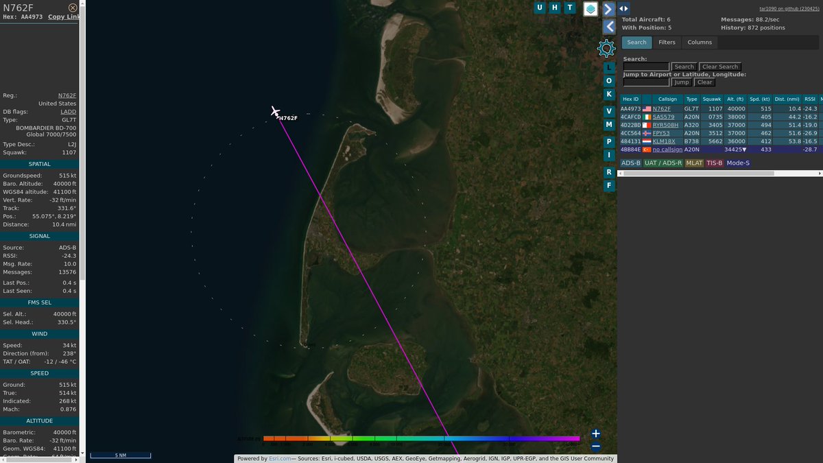 AboveEDXW's tweet photo. #N762F: Station Casinos (#Bombardier Global 7500 • N762F)
3.8 km out at 39975 ft - heading NW with 1086.6 km/h.
https://t.co/sr0hNoyL94
1107 • 19:46:38
#GWT #EDXW #adsb https://t.co/psYSDzq7K0