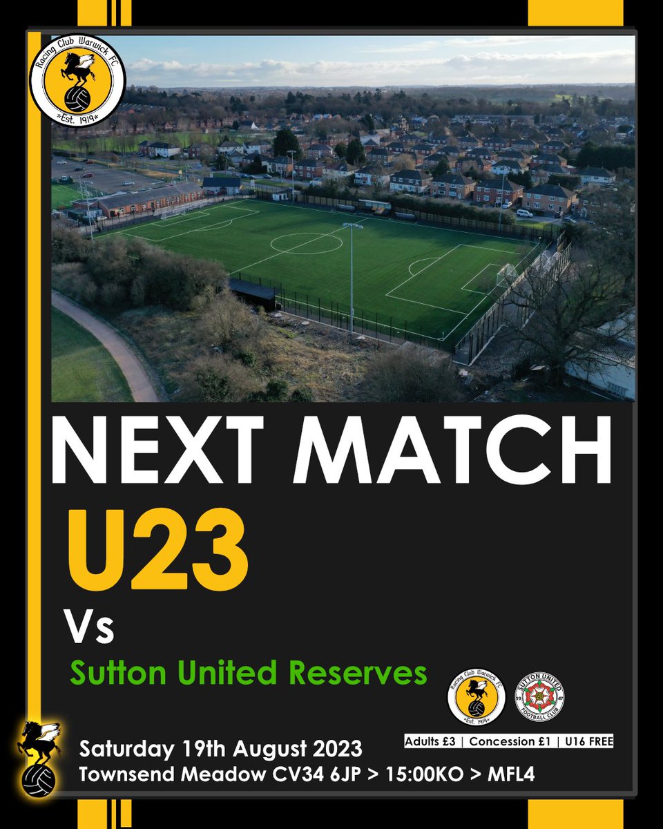 𝙏𝙝𝙞𝙨 𝙬𝙚𝙚𝙠 ⏩️

Busy week for the Racers 

📆 Tues 15
1st host @lutterworthtown 

📆 Fri 18 
Youth host @psolympicfc 

📆 Sat 19 
1st Team travel to @GNG_Oadby  
U23 host @SuttonUtdFC Res

#UTR 🟡⚫️