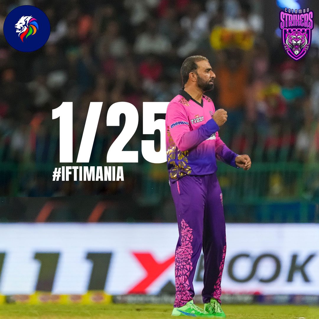 It's #IftiMania with the ball !🇵🇰🔥

#TheBasnahiraBoys
#HouseOfTigers #ColomboStrikers #LPL2023 #StrikeToConquer #IftikharAhmed