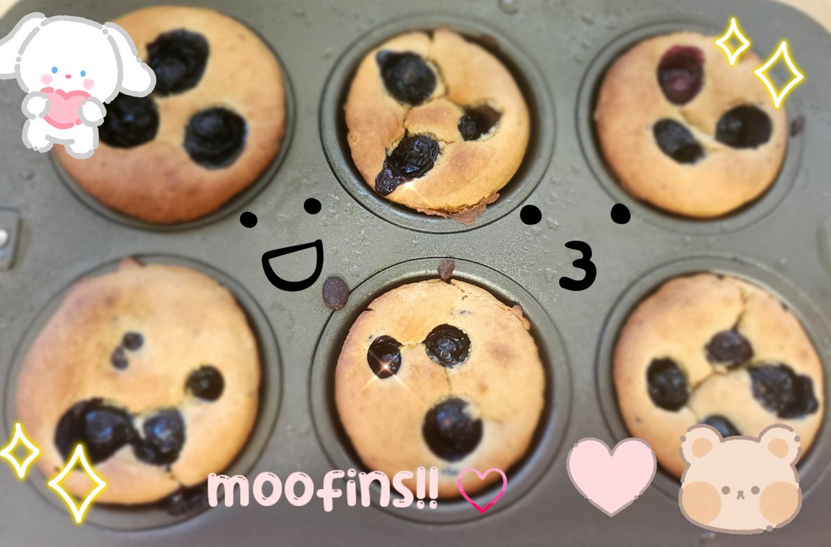 I made mini blueberry banana oat muffins! ♡