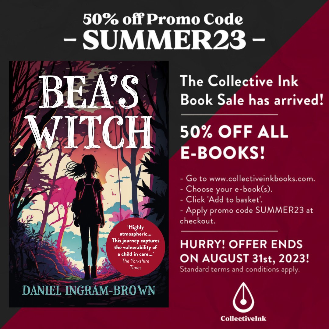Lodestoneandou1's tweet photo. The Collective Ink Book sale has arrived!

50% OFF ALL E-BOOKS!

- Go to https://t.co/VZnTbaFpmx
- Choose your e-book(s)
- Click 'Add to basket'
- Apply promo code SUMMER23 at checkout

HURRY! OFFER ENDS ON AUGUST 31st, 2023!

Standard terms and conditions apply https://t.co/JNH2UpLzyT