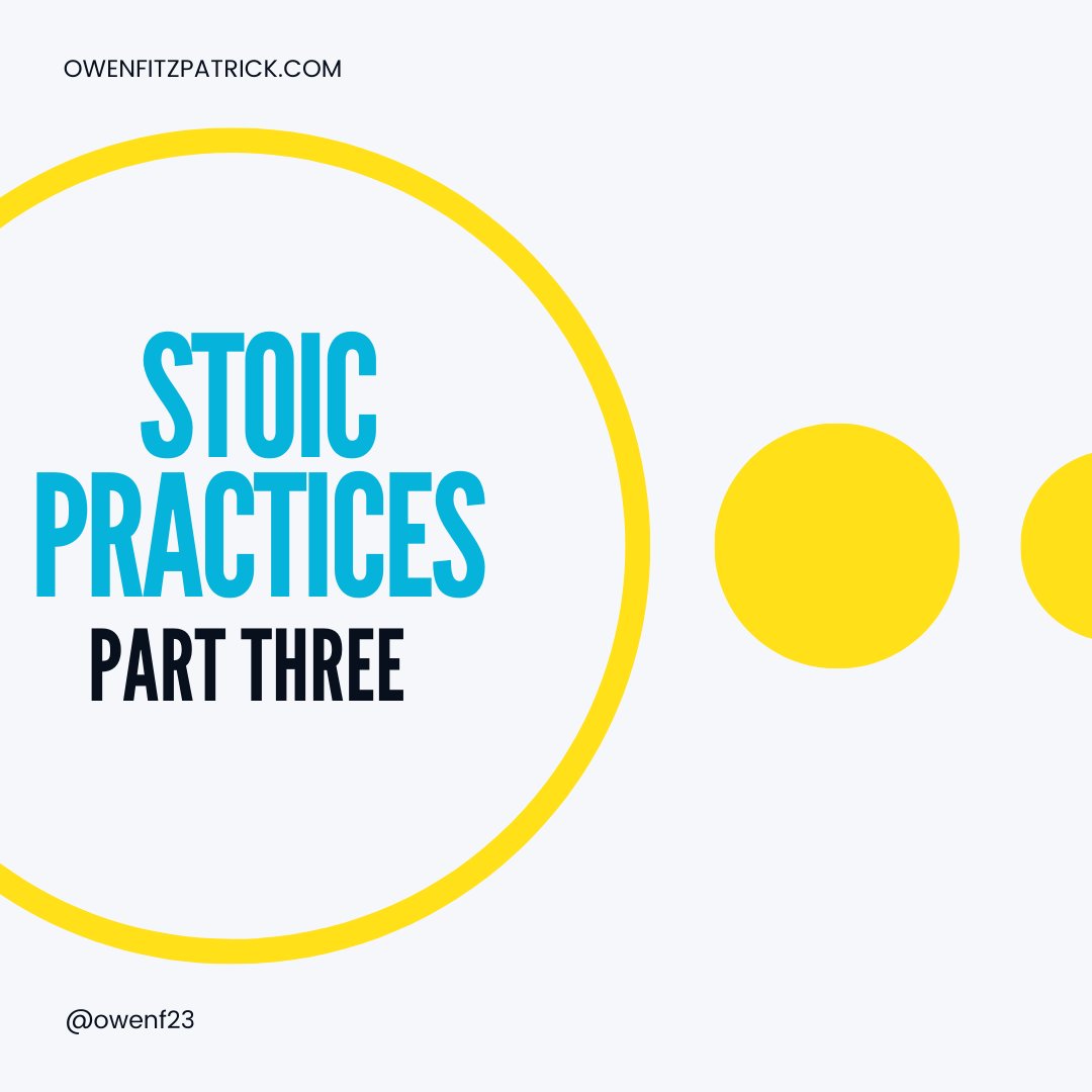 owenfitzp's tweet photo. Stoic practices 1️⃣ Empathize - see through others' eyes 2️⃣ Stay present - focus on now. 3️⃣ Control emotions - delay reactions, be patient 4️⃣ Gain true perspective - look from a distance & see reality clearly
#stoicpractices #stoicism #perspective #bepresent #behavior #psychology https://t.co/jkaGXmmNXg