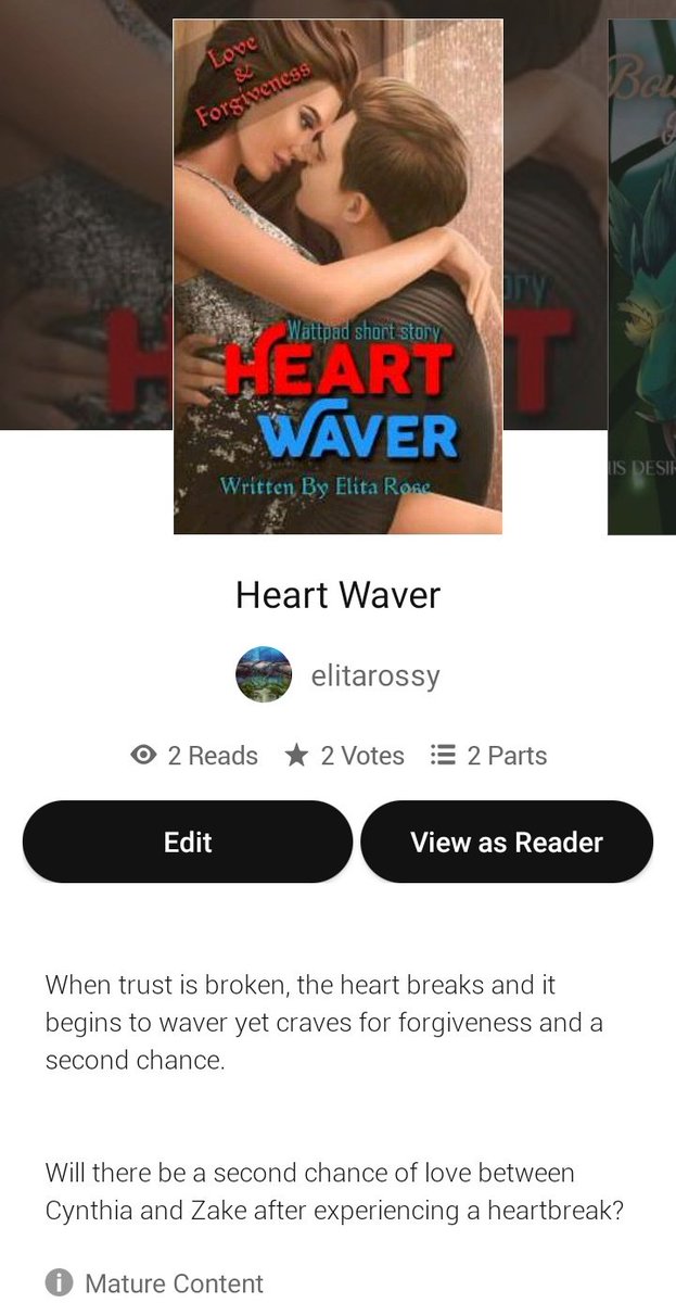 elita_author_'s tweet image. Heart Waver is now available on Wattpad to read. 

#editedversion #stortstory #lovestory #love #forgiveness #truelove #heartbreak #Wattpad