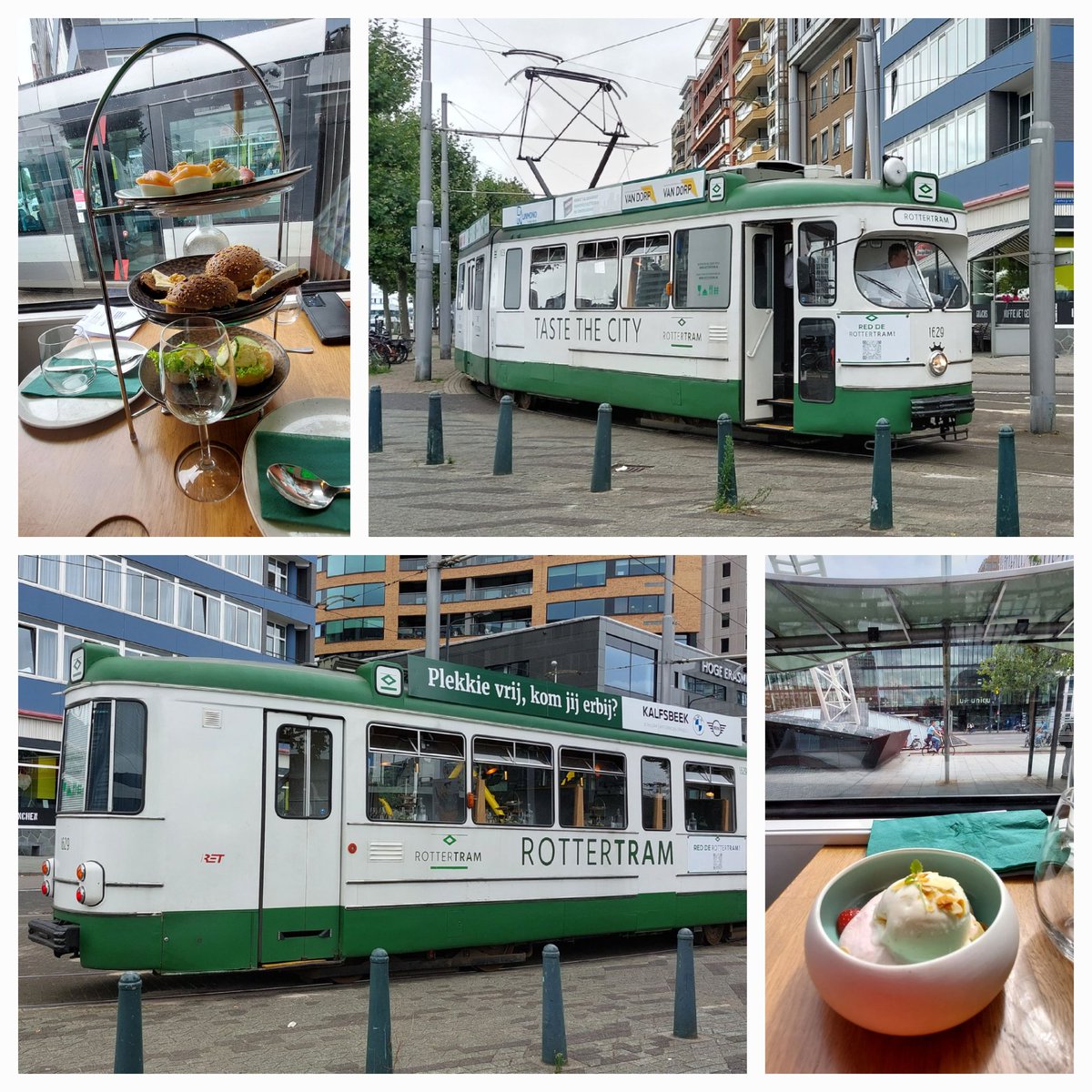 NieuwS02's tweet photo. Vandaag was ik even toerist in mijn geboortestad #Rotterdam en genoot van een rondrit incl lunch in de #RotterTram #tramrestaurant https://t.co/QXNLVh53i5