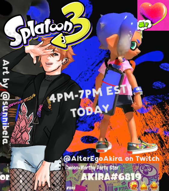 AkiSweeti's tweet photo. #Splatfest stream tonight! Hope y'all can hop in for some turf and tri color, use !pool in the chat to join in :3
💋💋💋
https://t.co/G9eKzhq8lI

Also thank you to @sunnibela for the stills❤️

#Vtuber #VTubersAreStillWatching #VtuberSupport #VtuberUprisings #VtuberEN #Splatoon3 https://t.co/i9tYcMvn9X