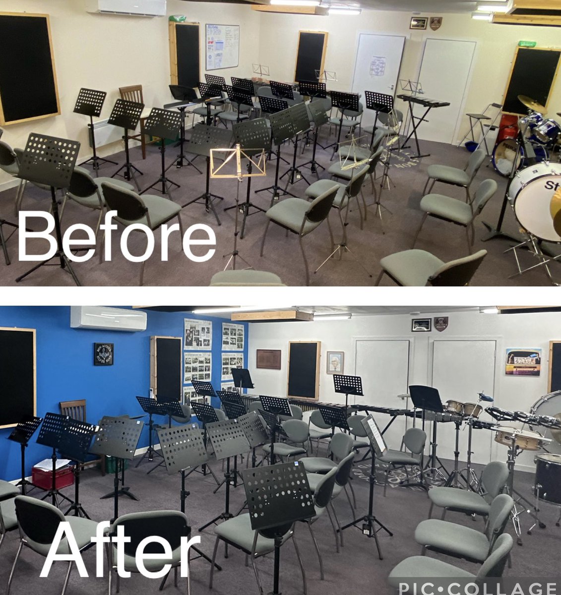 bonaccordband's tweet photo. We’ve had a busy weekend giving our band hall a refresh (inside and out!) All ready for rehearsal tomorrow.  Many thanks to all who helped! https://t.co/NrqqiVlqei