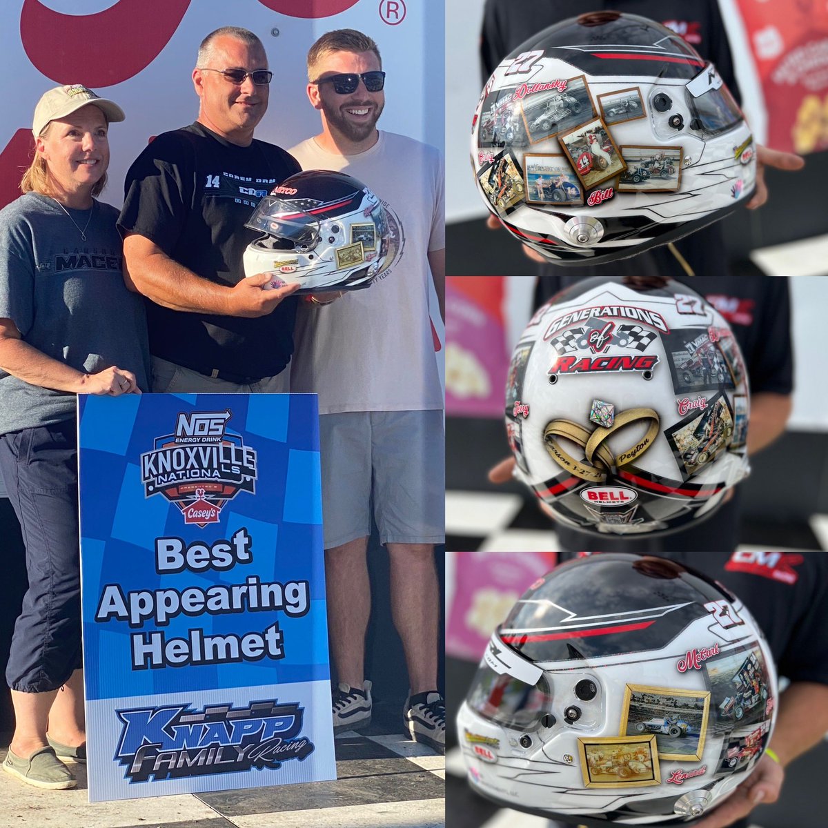 Carson McCarl Wins the Best Appearing Helmet Award thanks the Knapp Family! Carson’s Helmet celebrates the legacy of his family and his wife Peyton (Dollansky). Sweet lid he used one night and now plans to put it on the shelf!