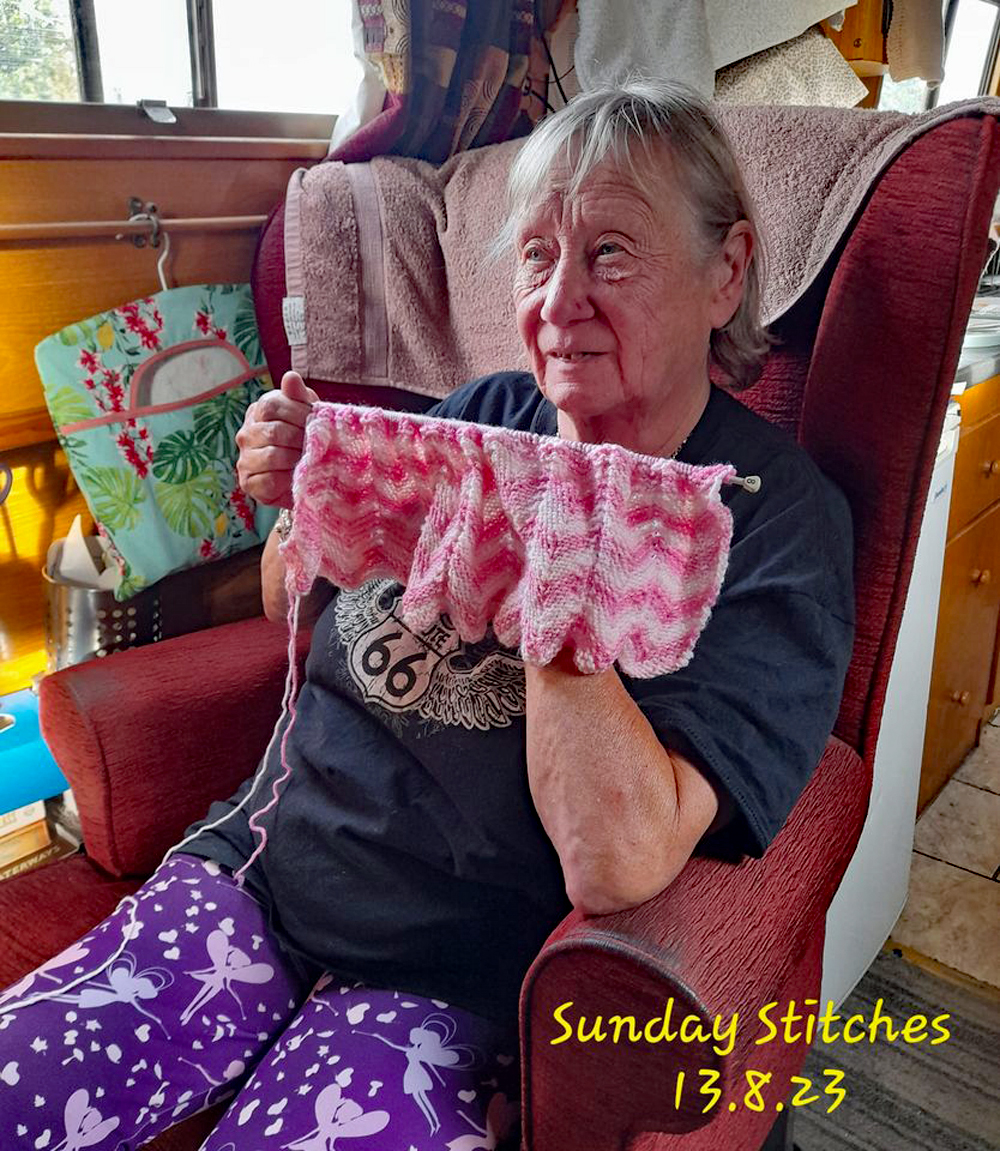 ColinWareing1's tweet photo. A bit of a barbie pink for this week's Sunday Stitches. I'm working on a baby blanket using BabyTwinke prints dk. Carole on nb Emma Maye. #sundaystitches #sundayknitting @LetsGetCrafting @Letsknitmag @TheKnitterMag @UKHKA @HandmadeHour @HMNation #boatsthattweet https://t.co/4e96xUSKqD