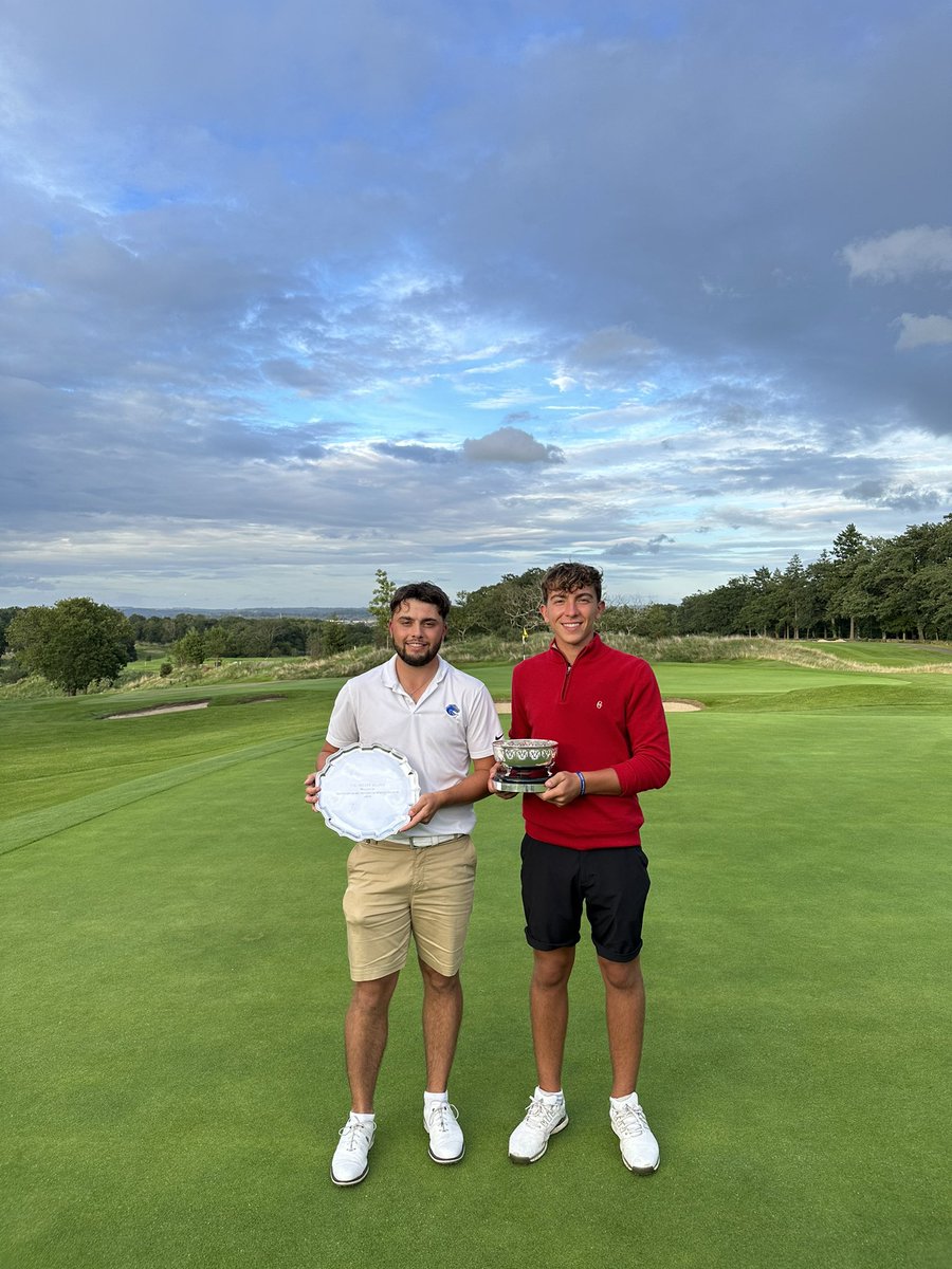 Fantastic playing from Alex Talbot and Joe Buenfeld. Joe winning the Stoneham Trophy and Alex winning the Solent Salver. Joe shot an incredible 8 under 64 this morning, so Alex decided to join him with a 64 of his own this afternoon. Incredible golf!